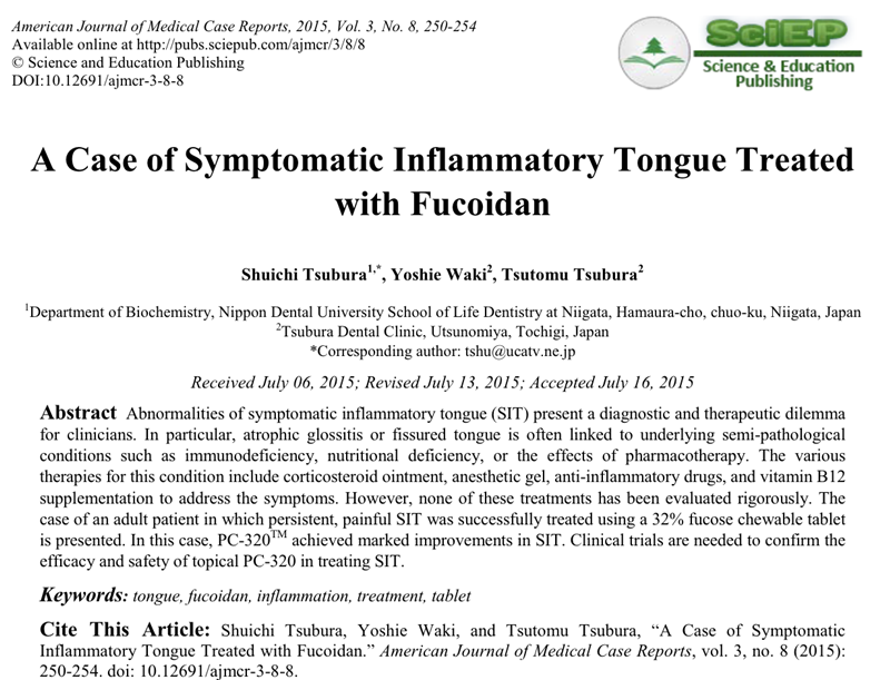 Fucoidan improves symptomatic inflammatory tongue