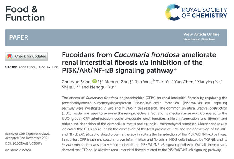 Fucoidan ameliorate renal interstitial fibrosis